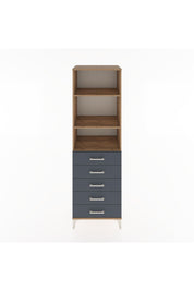 Hyperion Dolap 3 Raflı 5 Çekmeceli 60x44x195 Çam-Antrasit