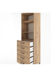 Hyperion Dolap 3 Raflı 5 Çekmeceli 60x44x195 Çam-Çam