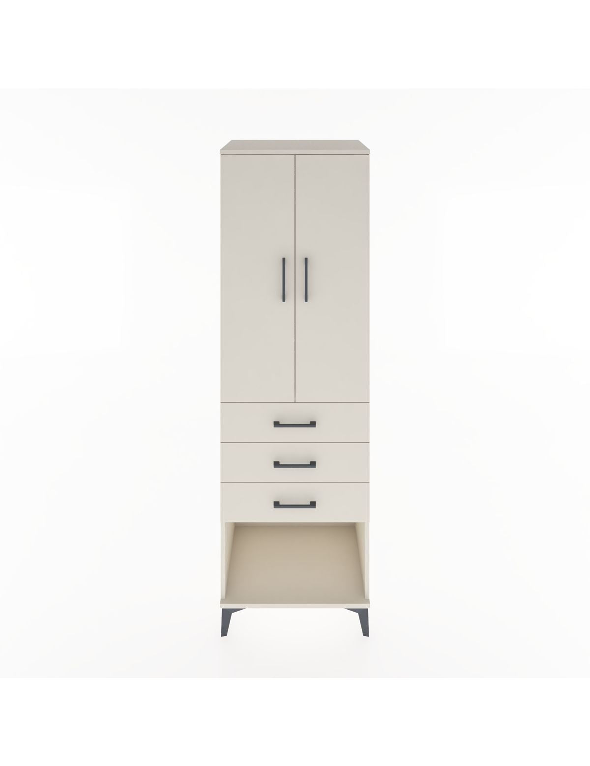 Hyperion Dolap Tek Raflı 3 Çekmeceli Tek Askılı 60x44x195 Aytaşı-Aytaşı