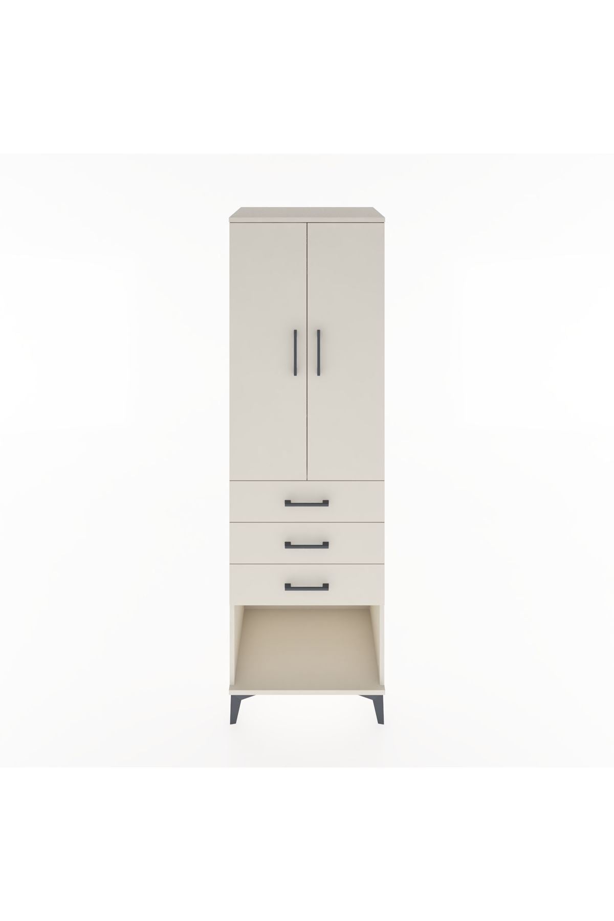 Hyperion Dolap Tek Raflı 3 Çekmeceli Tek Askılı 60x44x195 Aytaşı-Aytaşı