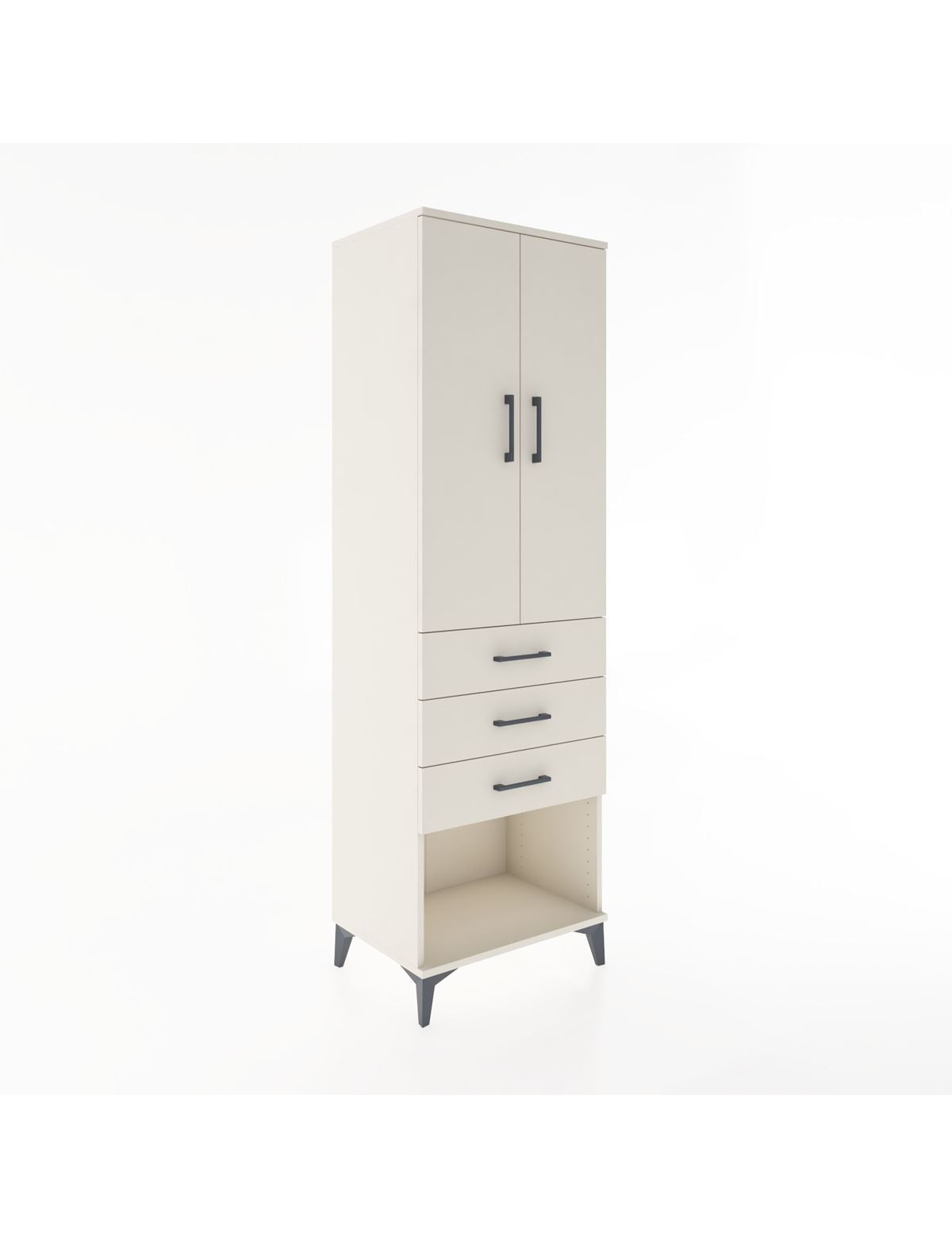 Hyperion Dolap Tek Raflı 3 Çekmeceli Tek Askılı 60x44x195 Aytaşı-Aytaşı