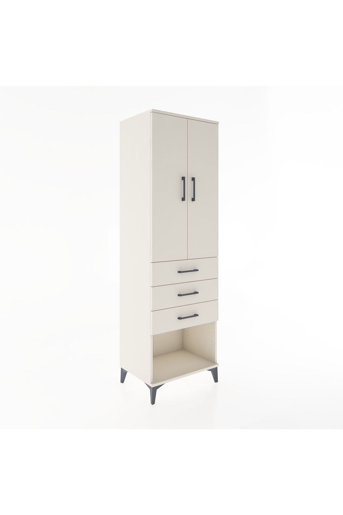 Hyperion Dolap Tek Raflı 3 Çekmeceli Tek Askılı 60x44x195 Aytaşı-Aytaşı