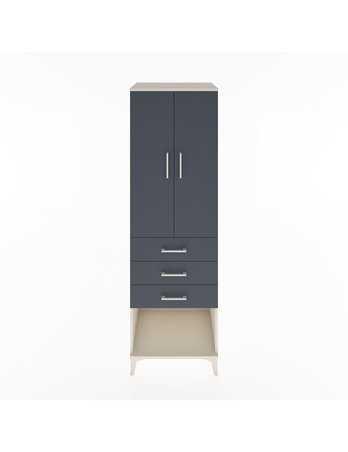 Hyperion Dolap Tek Raflı 3 Çekmeceli Tek Askılı 60x44x195 Aytaşı-Antrasit