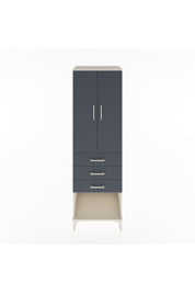 Hyperion Dolap Tek Raflı 3 Çekmeceli Tek Askılı 60x44x195 Aytaşı-Antrasit