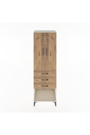 Hyperion Dolap Tek Raflı 3 Çekmeceli Tek Askılı 60x44x195 Aytaşı-Çam