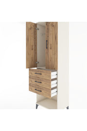 Hyperion Dolap Tek Raflı 3 Çekmeceli Tek Askılı 60x44x195 Aytaşı-Çam