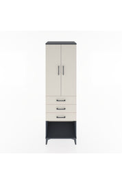 Hyperion Dolap Tek Raflı 3 Çekmeceli Tek Askılı 60x44x195 Antrasit-Aytaşı