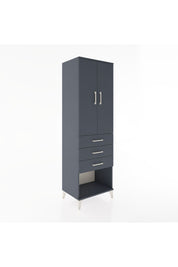 Hyperion Dolap Tek Raflı 3 Çekmeceli Tek Askılı 60x44x195 Antrasit-Antrasit