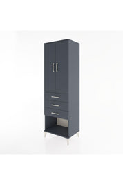 Hyperion Dolap Tek Raflı 3 Çekmeceli Tek Askılı 60x44x195 Antrasit-Antrasit