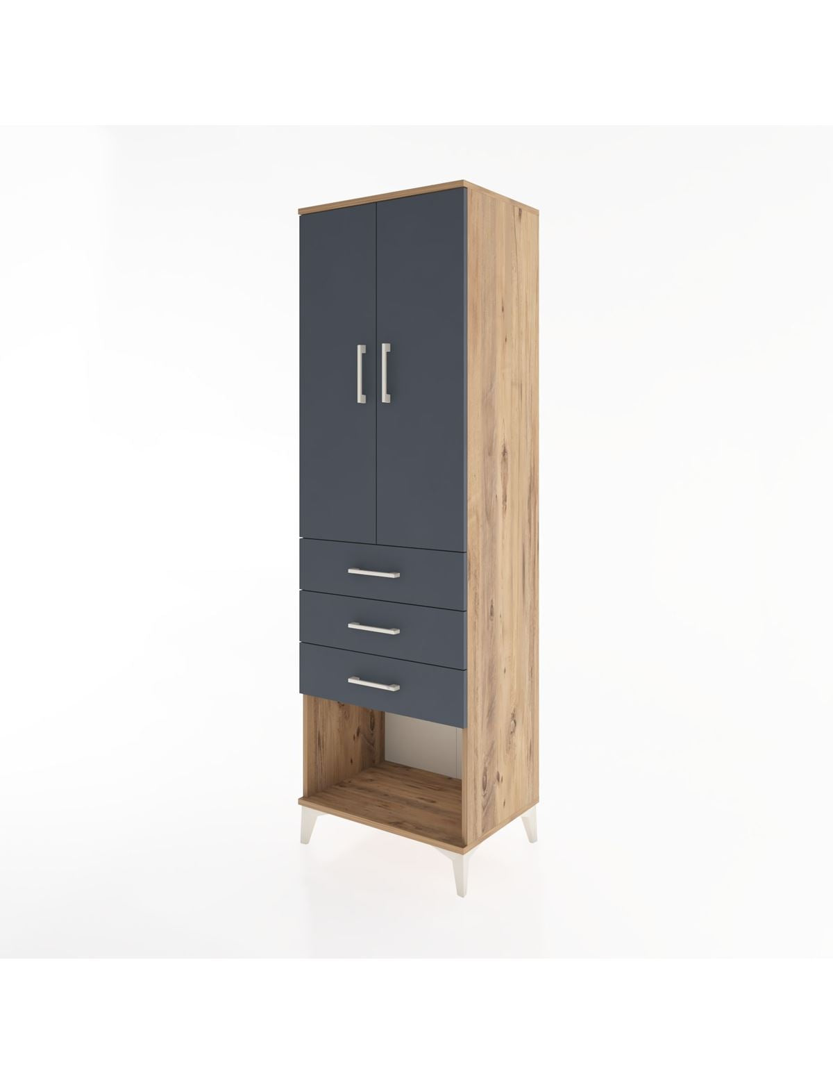Hyperion Dolap Tek Raflı 3 Çekmeceli Tek Askılı 60x44x195 - S59M115V8B