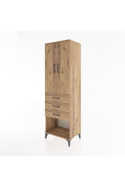 Hyperion Dolap Tek Raflı 3 Çekmeceli Tek Askılı 60x44x195 Çam-Çam