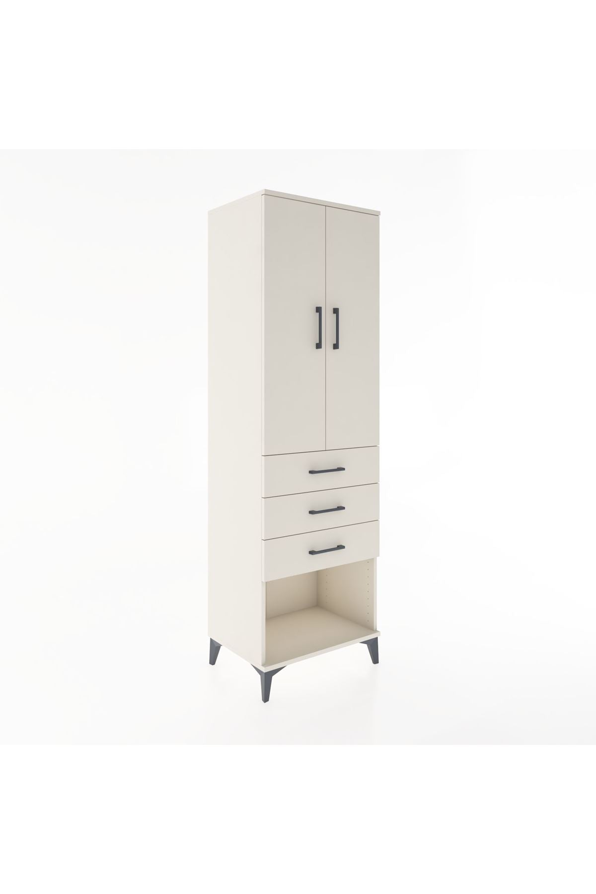 Hyperion Dolap 3 Raflı 3 Çekmeceli 2 Kapaklı 60x44x195 Aytaşı-Aytaşı