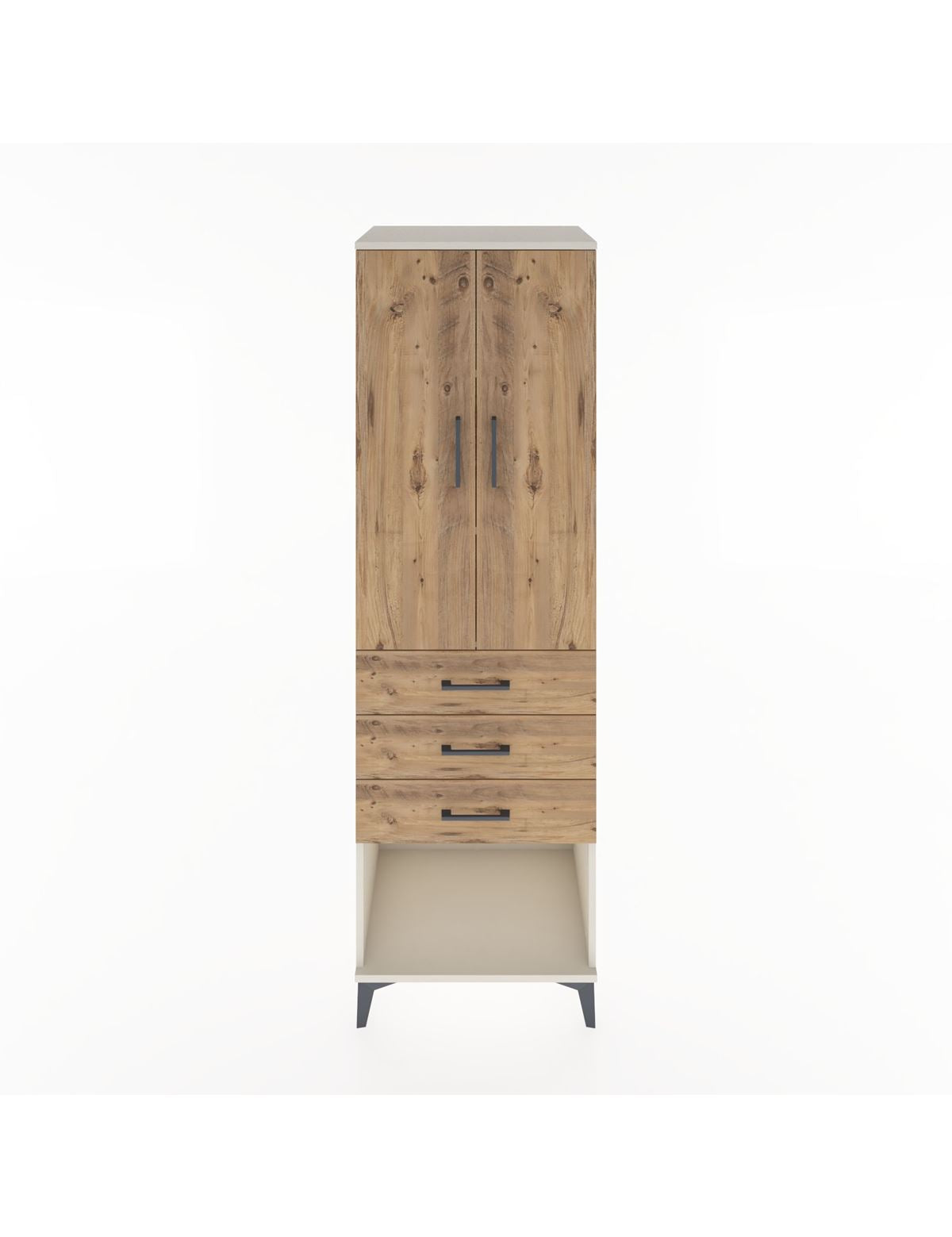 Hyperion Dolap 3 Raflı 3 Çekmeceli 2 Kapaklı 60x44x195 Aytaşı-Çam