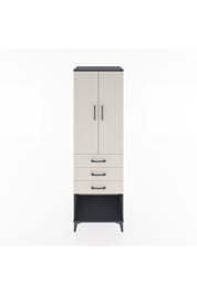 Hyperion Dolap 3 Raflı 3 Çekmeceli 2 Kapaklı 60x44x195 Antrasit-Aytaşı