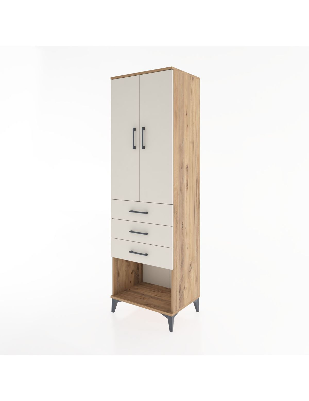 Hyperion Dolap 3 Raflı 3 Çekmeceli 2 Kapaklı 60x44x195 - S59M116V7B