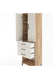 Hyperion Dolap 3 Raflı 3 Çekmeceli 2 Kapaklı 60x44x195 Çam-Aytaşı
