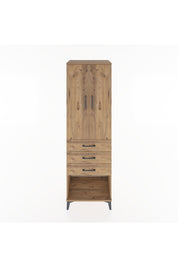 Hyperion Dolap 3 Raflı 3 Çekmeceli 2 Kapaklı 60x44x195 Çam-Çam