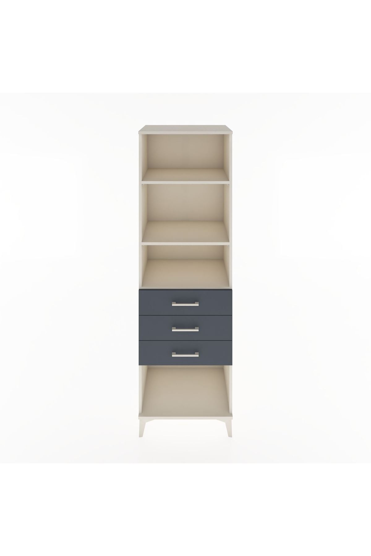 Hyperion Dolap 3 Raflı 3 Çekmeceli 60x44x195 Aytaşı-Antrasit