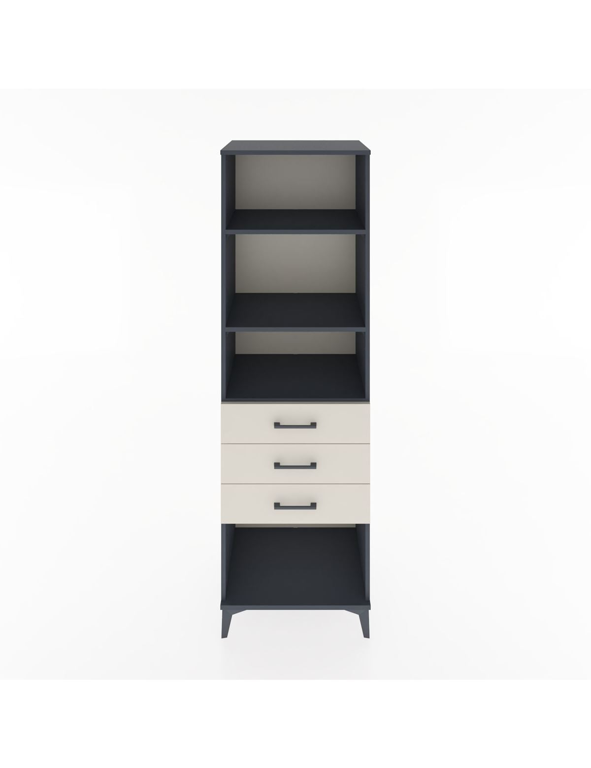 Hyperion Dolap 3 Raflı 3 Çekmeceli 60x44x195 Antrasit-Aytaşı