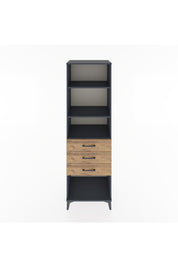 Hyperion Dolap 3 Raflı 3 Çekmeceli 60x44x195 Antrasit-Çam