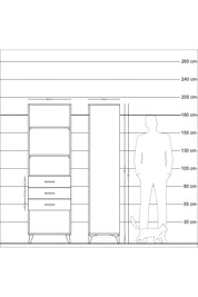 Hyperion Dolap 3 Raflı 3 Çekmeceli 60x44x195 Çam-Aytaşı