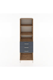 Hyperion Dolap 3 Raflı 3 Çekmeceli 60x44x195 Çam-Antrasit