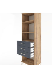 Hyperion Dolap 3 Raflı 3 Çekmeceli 60x44x195 Çam-Antrasit