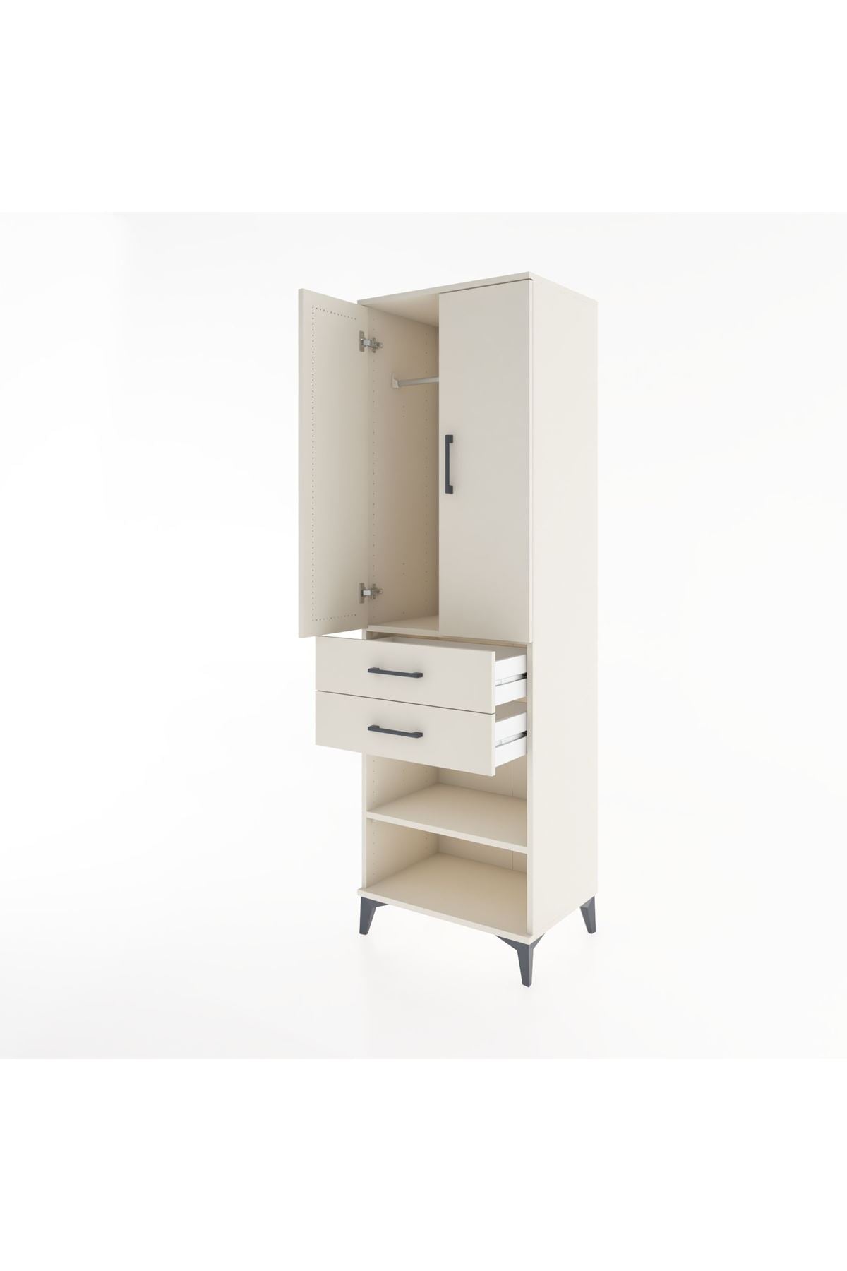 Hyperion Dolap 2 Raflı 2 Çekmeceli Tek Askılı 60x44x195 Aytaşı-Aytaşı