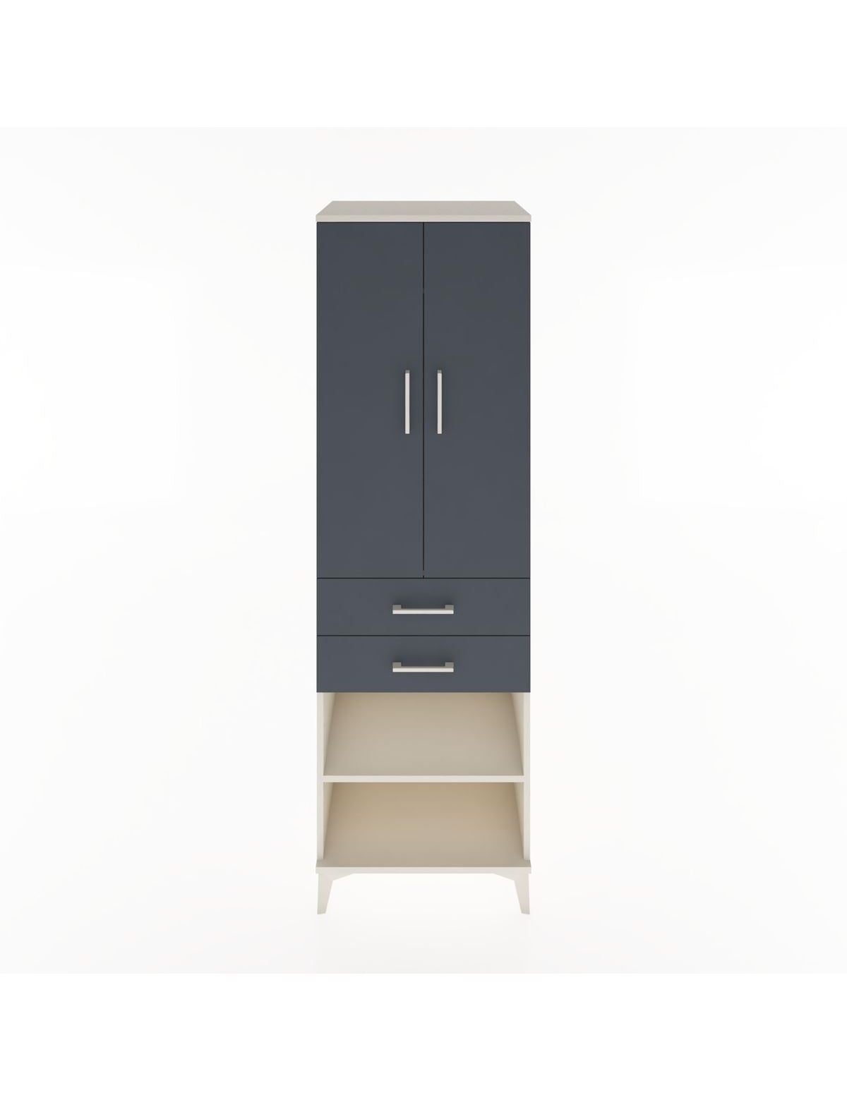 Hyperion Dolap 2 Raflı 2 Çekmeceli Tek Askılı 60x44x195 Aytaşı-Antrasit