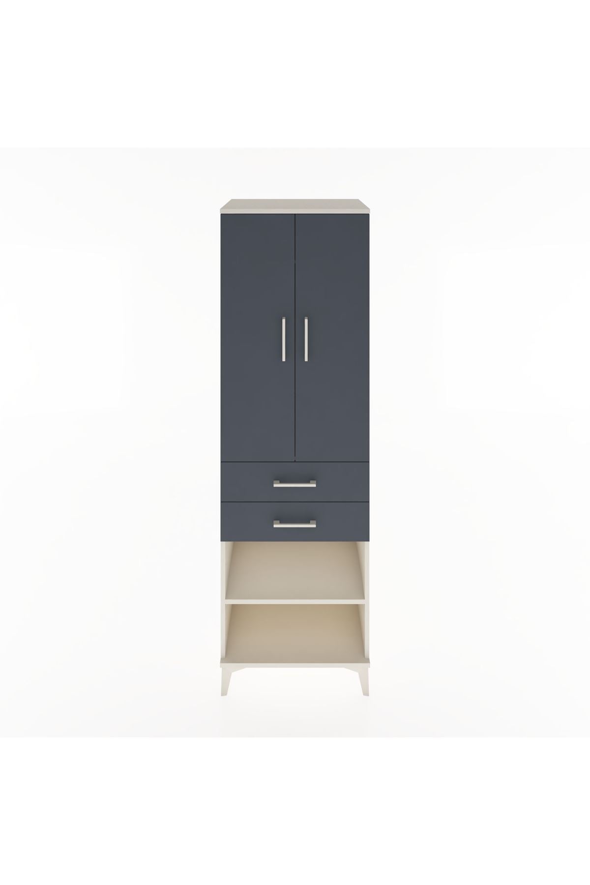 Hyperion Dolap 2 Raflı 2 Çekmeceli Tek Askılı 60x44x195 Aytaşı-Antrasit