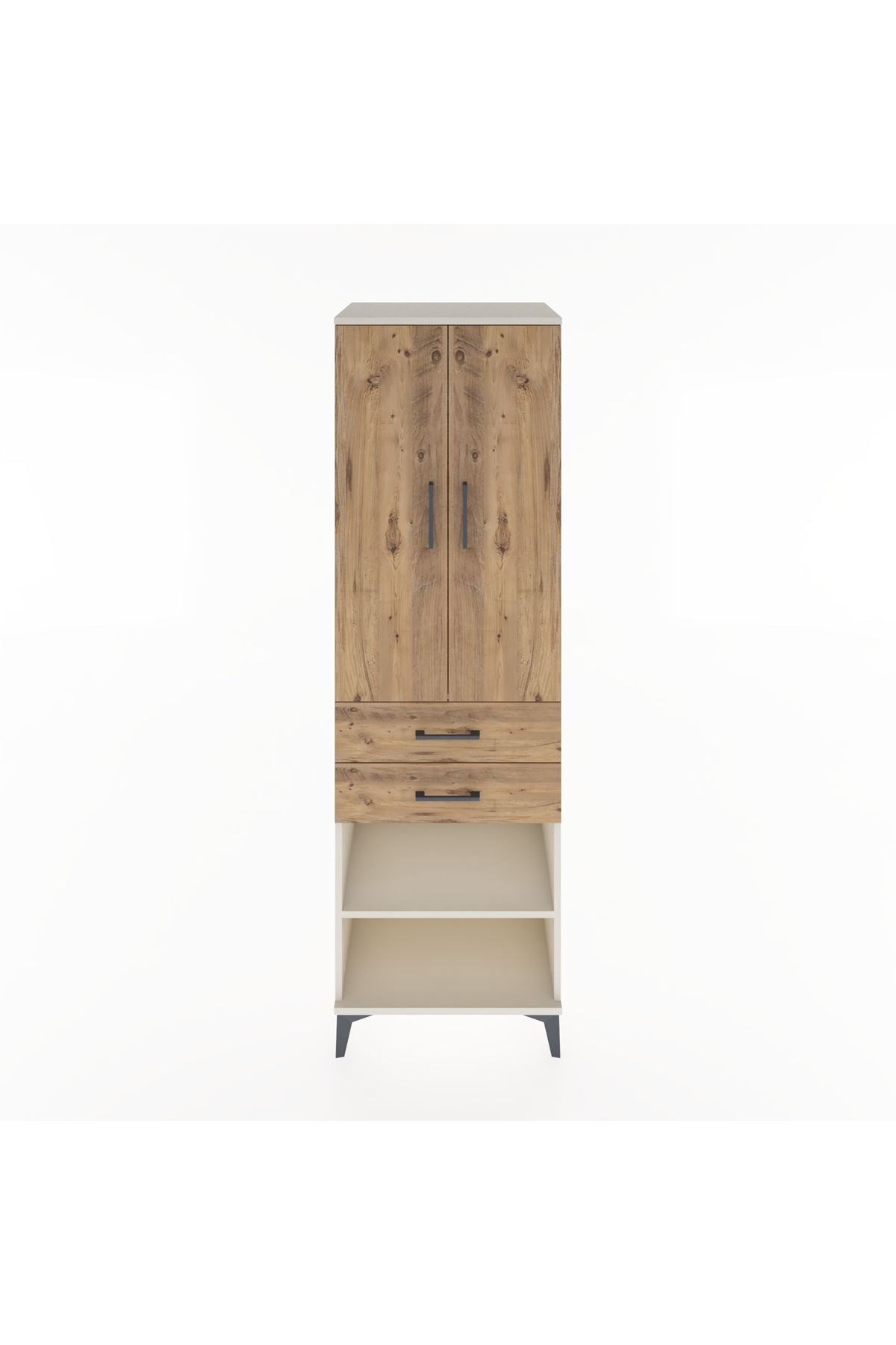 Hyperion Dolap 2 Raflı 2 Çekmeceli Tek Askılı 60x44x195 Aytaşı-Çam