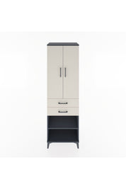 Hyperion Dolap 2 Raflı 2 Çekmeceli Tek Askılı 60x44x195 Antrasit-Aytaşı