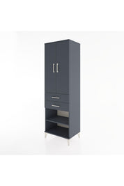 Hyperion Dolap 2 Raflı 2 Çekmeceli Tek Askılı 60x44x195 Antrasit-Antrasit