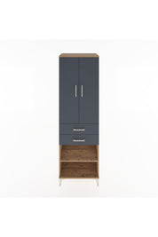 Hyperion Dolap 2 Raflı 2 Çekmeceli Tek Askılı 60x44x195 Çam-Antrasit