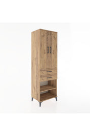 Hyperion Dolap 2 Raflı 2 Çekmeceli Tek Askılı 60x44x195 Çam-Çam