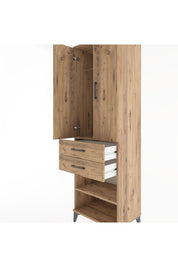 Hyperion Dolap 2 Raflı 2 Çekmeceli Tek Askılı 60x44x195 Çam-Çam