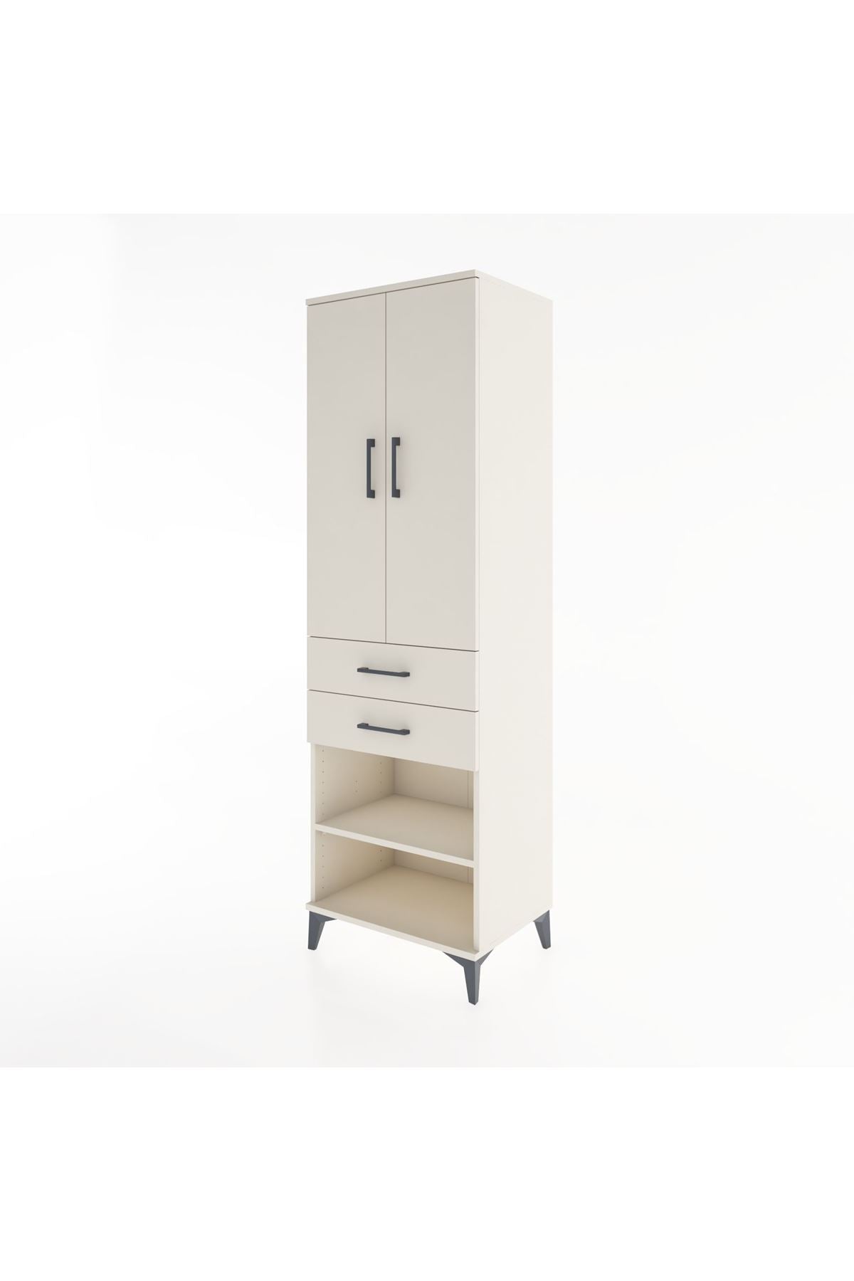 Hyperion Dolap 4 Raflı 2 Çekmeceli 2 Kapaklı 60x44x195 Aytaşı-Aytaşı