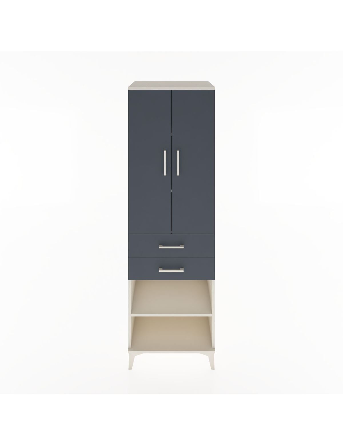 Hyperion Dolap 4 Raflı 2 Çekmeceli 2 Kapaklı 60x44x195 Aytaşı-Antrasit