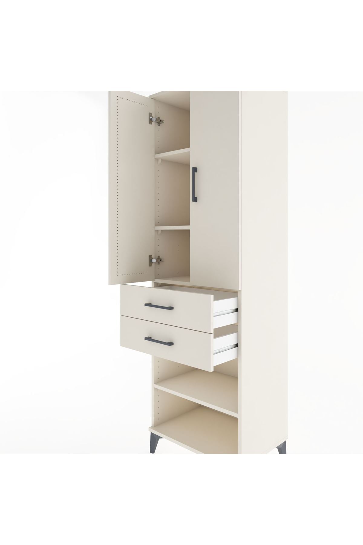 Hyperion Dolap 4 Raflı 2 Çekmeceli 2 Kapaklı 60x44x195 Aytaşı-Aytaşı