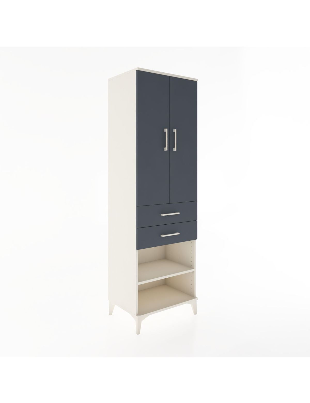 Hyperion Dolap 4 Raflı 2 Çekmeceli 2 Kapaklı 60x44x195 Aytaşı-Antrasit