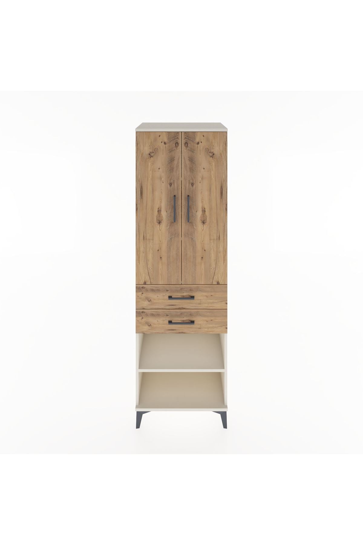 Hyperion Dolap 4 Raflı 2 Çekmeceli 2 Kapaklı 60x44x195 Aytaşı-Çam