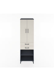 Hyperion Dolap 4 Raflı 2 Çekmeceli 2 Kapaklı 60x44x195 Antrasit-Aytaşı