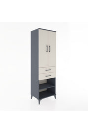 Hyperion Dolap 4 Raflı 2 Çekmeceli 2 Kapaklı 60x44x195 Antrasit-Aytaşı