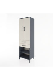 Hyperion Dolap 4 Raflı 2 Çekmeceli 2 Kapaklı 60x44x195 Antrasit-Aytaşı
