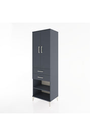 Hyperion Dolap 4 Raflı 2 Çekmeceli 2 Kapaklı 60x44x195 Antrasit-Antrasit