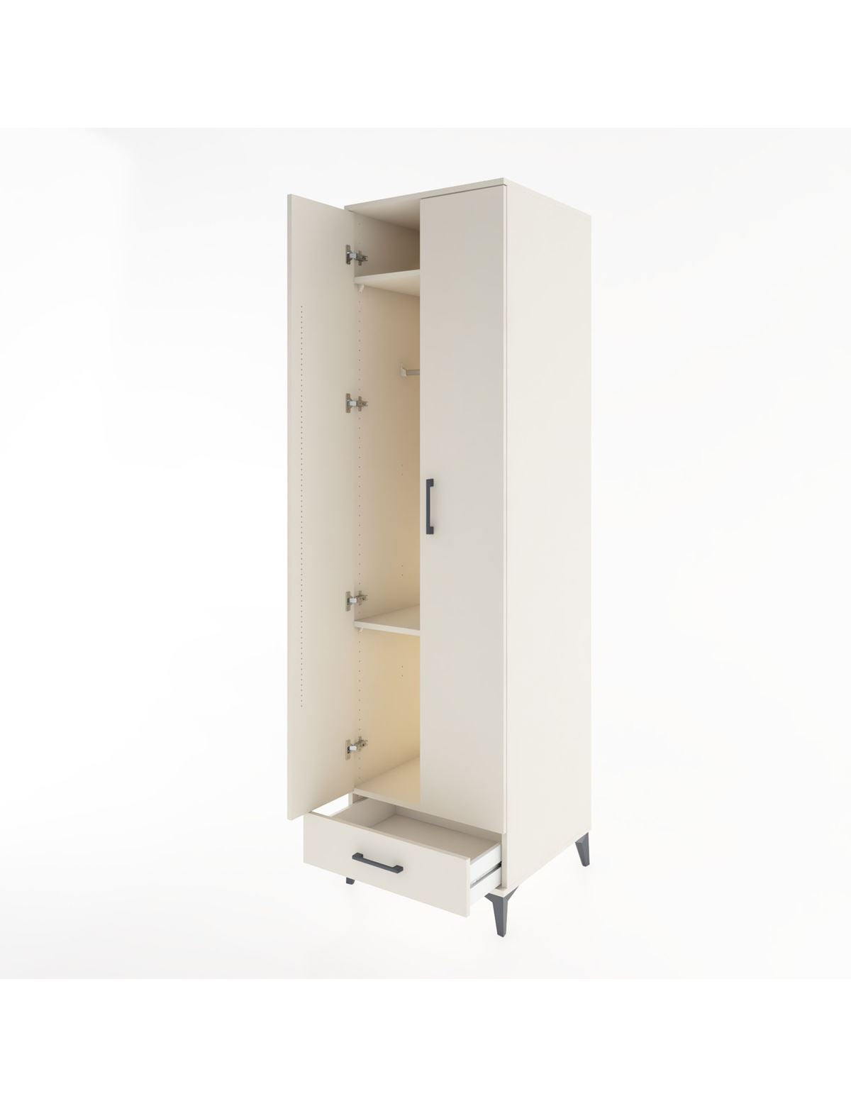Hyperion Dolap 3 Raflı Tek Çekmeceli Tek Askılı 60x44x195 - S59M120V1B