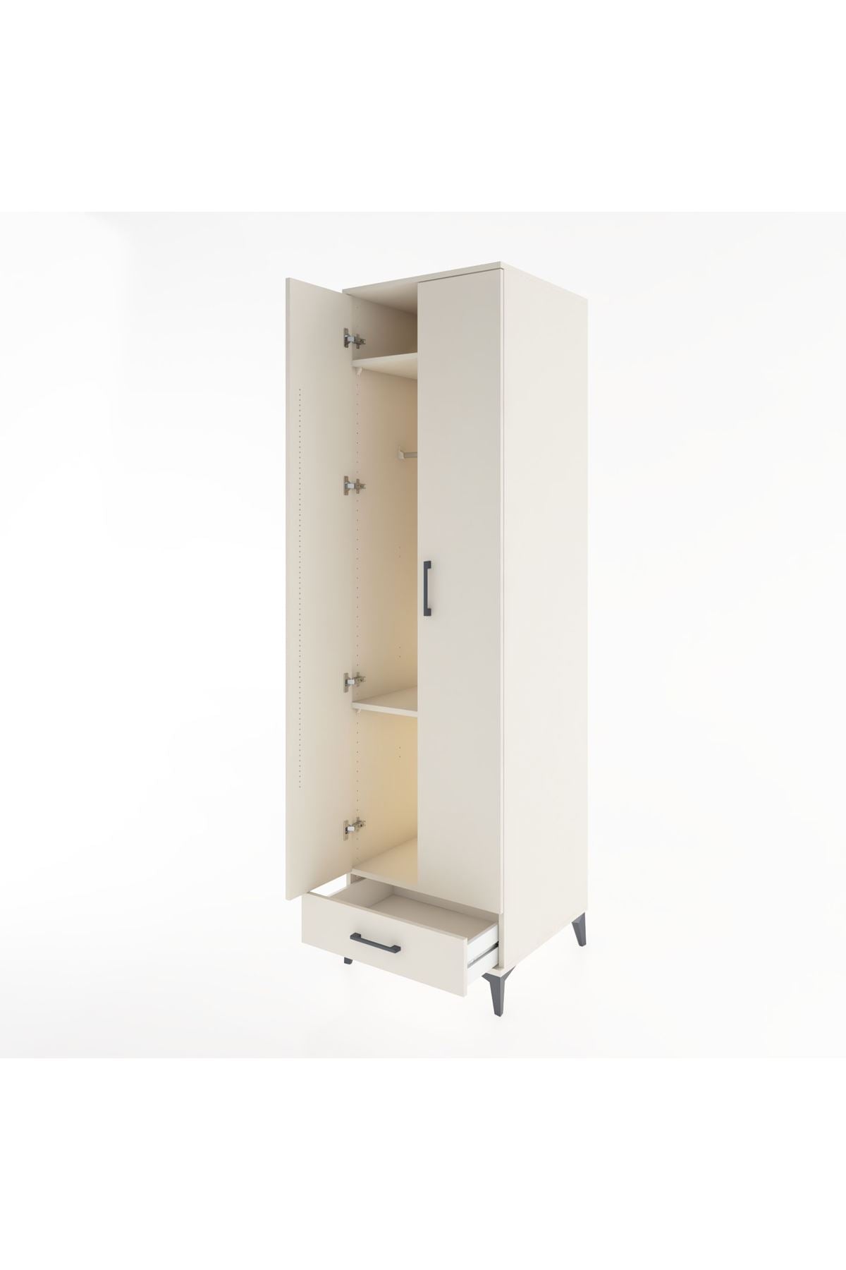 Hyperion Dolap 3 Raflı Tek Çekmeceli Tek Askılı 60x44x195 Aytaşı-Aytaşı