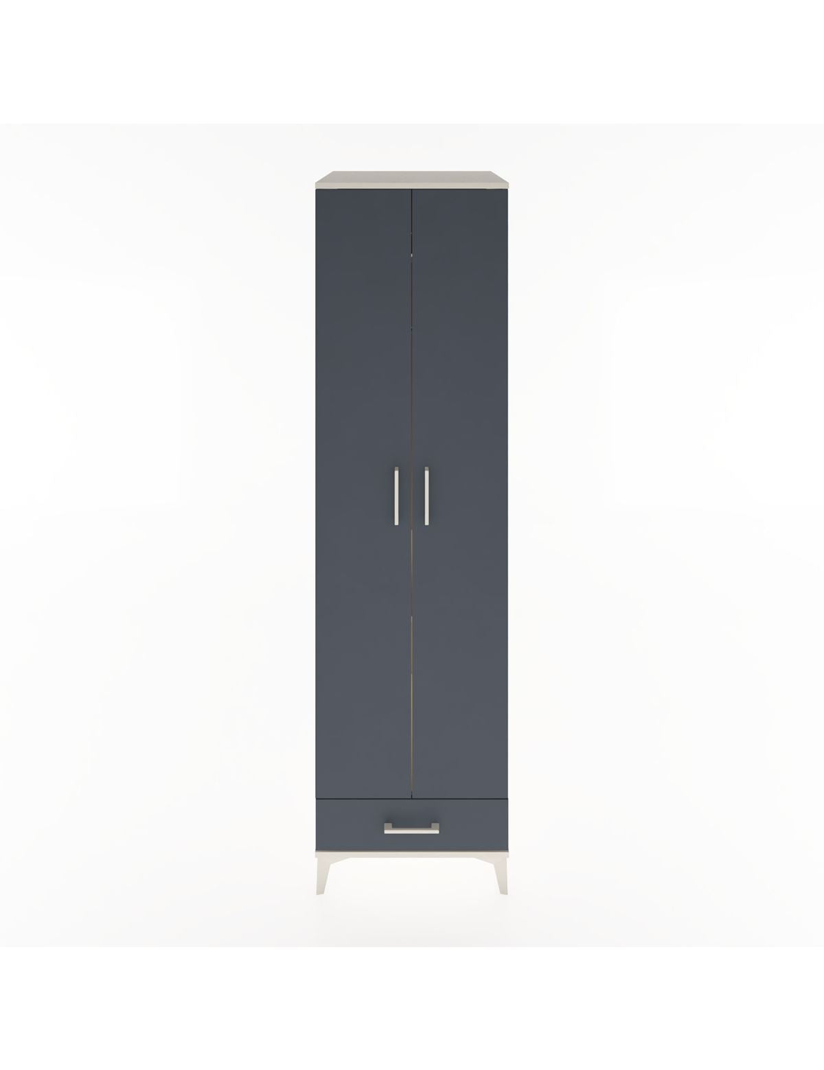 Hyperion Dolap 3 Raflı Tek Çekmeceli Tek Askılı 60x44x195 Aytaşı-Antrasit
