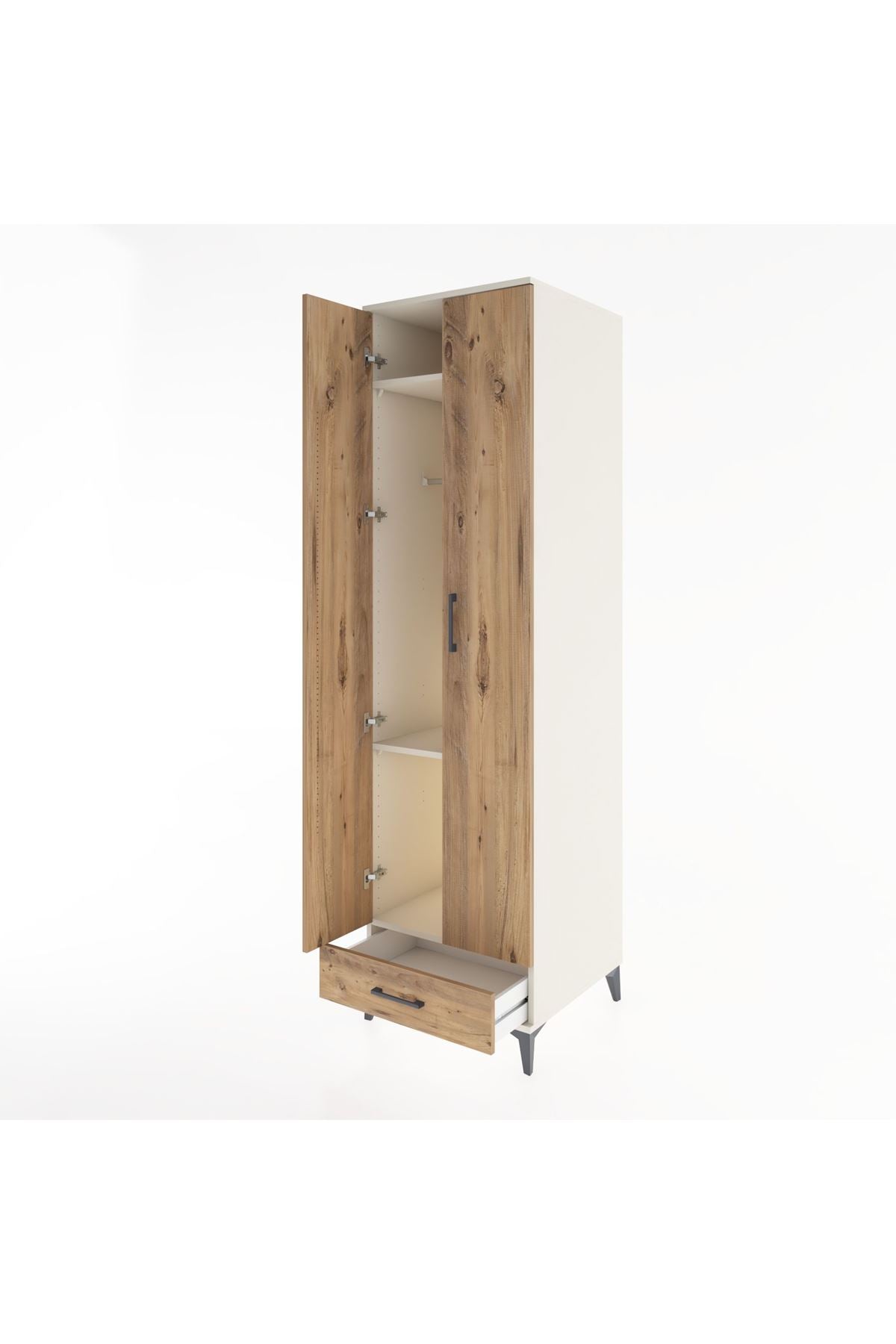 Hyperion Dolap 3 Raflı Tek Çekmeceli Tek Askılı 60x44x195 Aytaşı-Çam