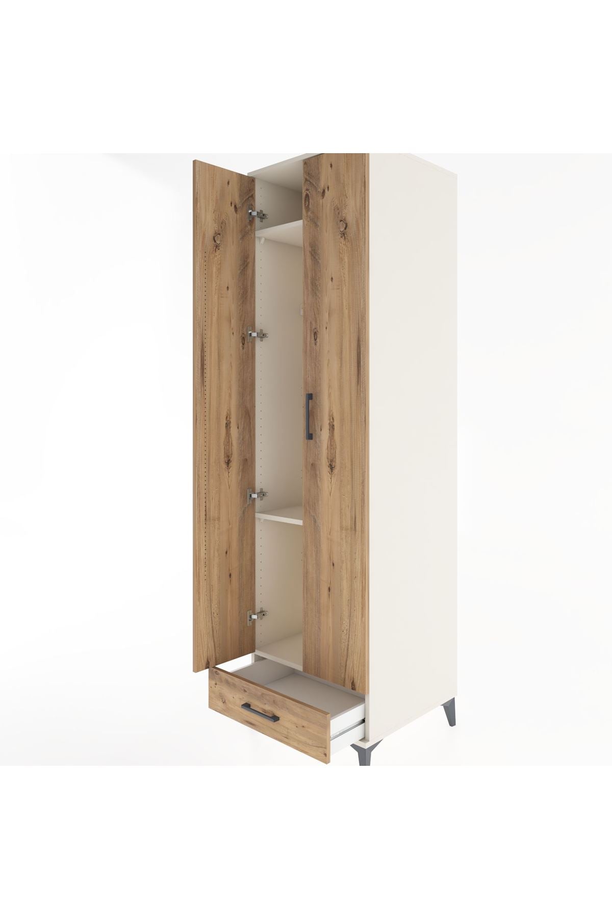 Hyperion Dolap 3 Raflı Tek Çekmeceli Tek Askılı 60x44x195 Aytaşı-Çam